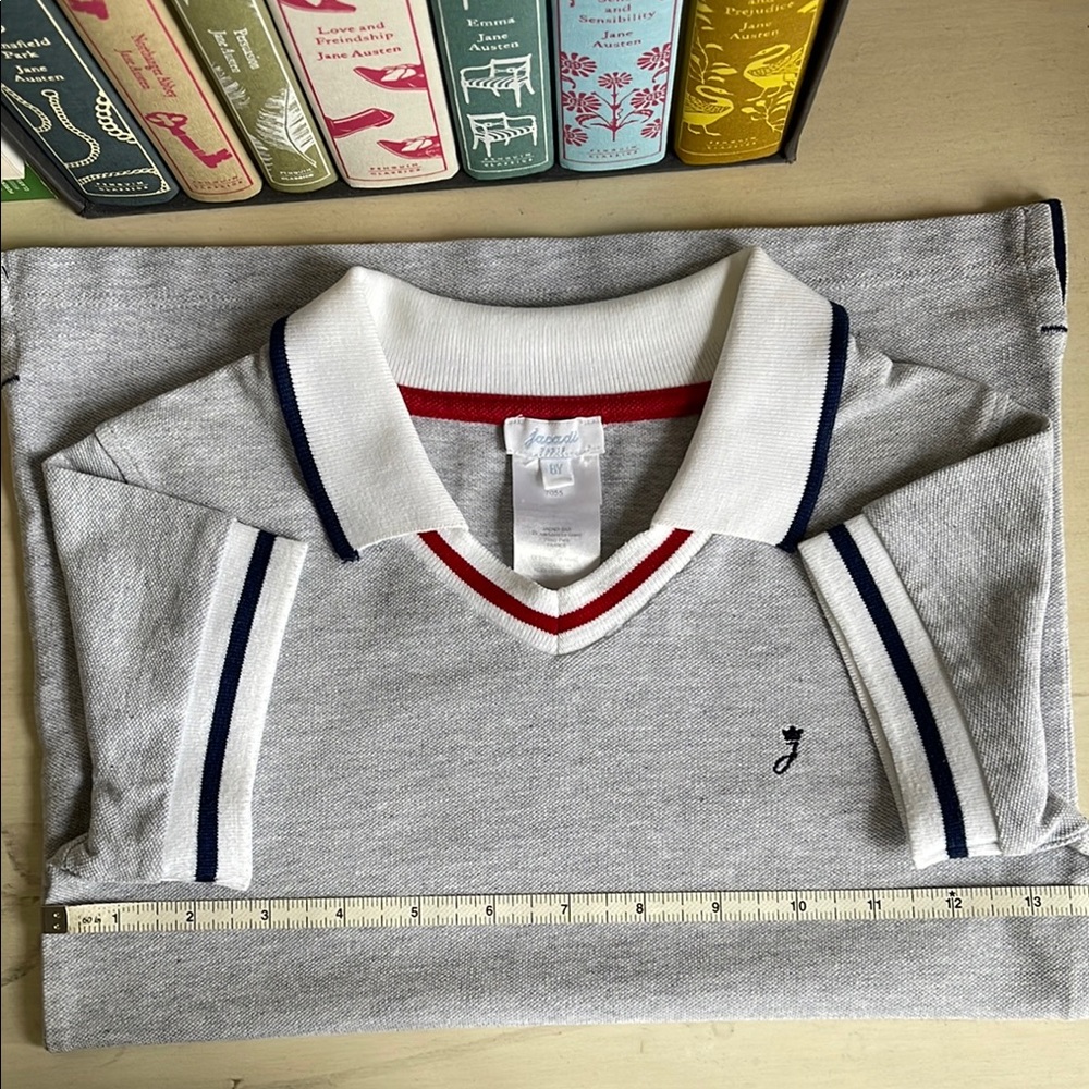 Jacadi Gray and White Polo Shirt with Classic Design - Picture 10 of 12